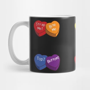 Valentines Rainbow Girl Pride Heart Shape Candy Sticker Pack Mug